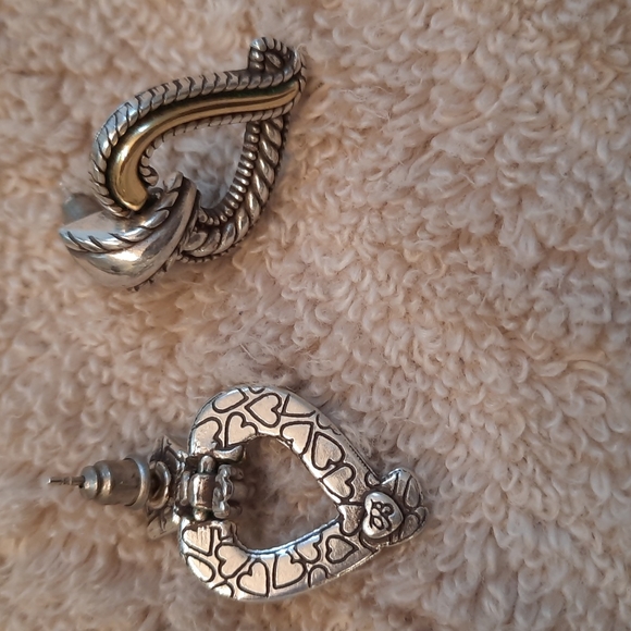 Brighton two tone heart earings - Picture 2 of 3